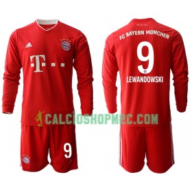 Bayern Monaco Robert Lewandowski 9 Bambino Maglia Prima 2020/2021 Manica Lunga (+ Pantaloncini)